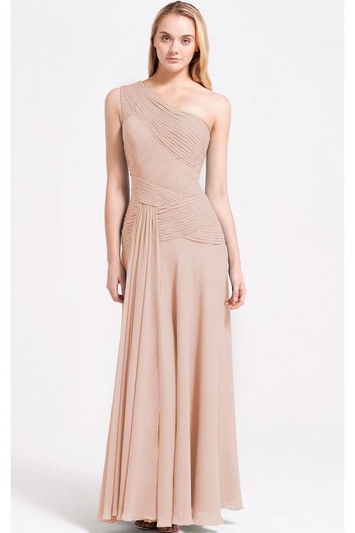 Zipper A-line Sleeveless Floor-length One Shoulder Bridesmaid Dresses