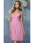 Strapless Sleeveless Tulle Natural A-line Bridesmaid Dresses