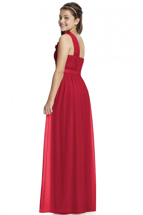 One Shoulder A-line Natural Chiffon Zipper Bridesmaid Dresses