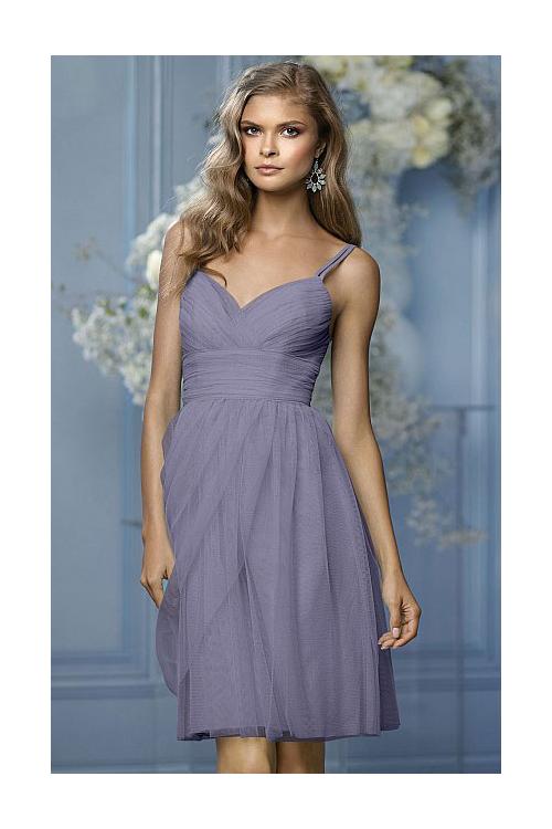 Strapless Sleeveless Tulle Natural A-line Bridesmaid Dresses