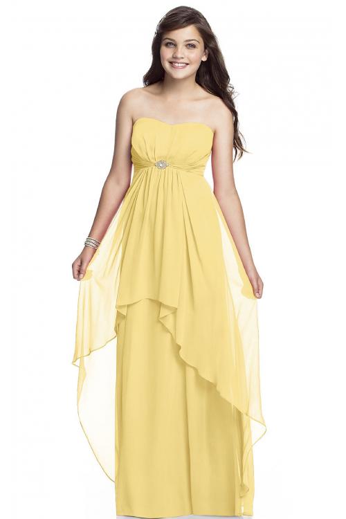 Strapless Zipper A-line Sleeveless Natural Bridesmaid Dresses