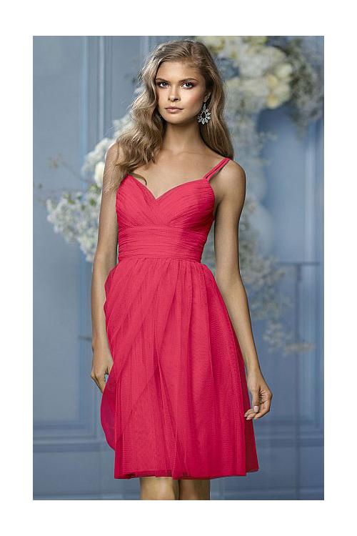 Strapless Sleeveless Tulle Natural A-line Bridesmaid Dresses