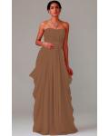 Zipper Chiffon Floor-length Strapless A-line Bridesmaid Dresses