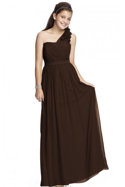 One Shoulder A-line Natural Chiffon Zipper Bridesmaid Dresses