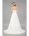 Sparkly Empire Long A-line White Chiffon Wedding Dress