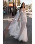  Trumpet/Mermaid Sweetheart Neckline Sleeveless Lace Appliques Beading Court Train Long Wedding Dresses