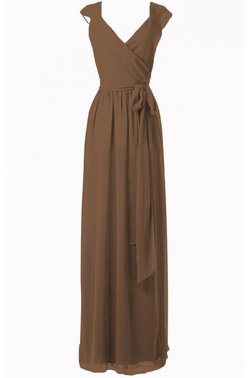 A-line Natural Chiffon Floor-length Rustic Bridesmaid Dresses