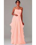 Zipper Chiffon Floor-length Strapless A-line Bridesmaid Dresses