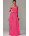 Zipper Chiffon Floor-length Strapless A-line Bridesmaid Dresses