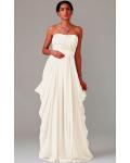 Zipper Chiffon Floor-length Strapless A-line Bridesmaid Dresses