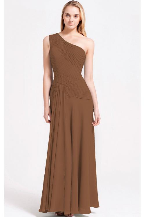 Zipper A-line Sleeveless Floor-length One Shoulder Bridesmaid Dresses