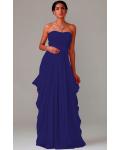 Zipper Chiffon Floor-length Strapless A-line Bridesmaid Dresses