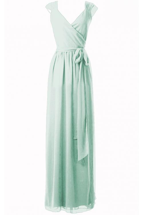 A-line Natural Chiffon Floor-length Rustic Bridesmaid Dresses