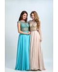  A-line Scoop Neck Sleeveless Beading Floor length Long Chiffon Design Prom Dress