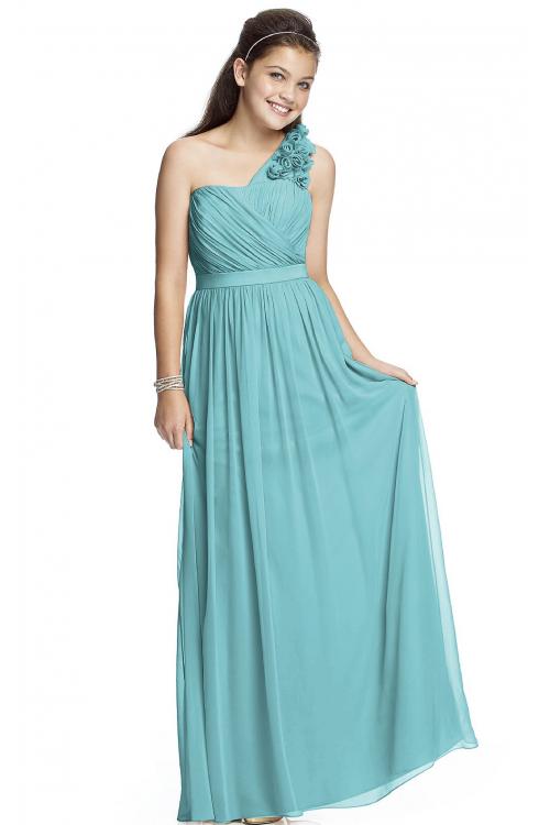 One Shoulder A-line Natural Chiffon Zipper Bridesmaid Dresses