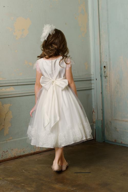 Nectarean Ball Gown Straps Lace Ankle-length Taffeta Flower Girl Dresses 