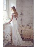 Charming Off the Shoulder Sheath Long Lace Wedding Dress 