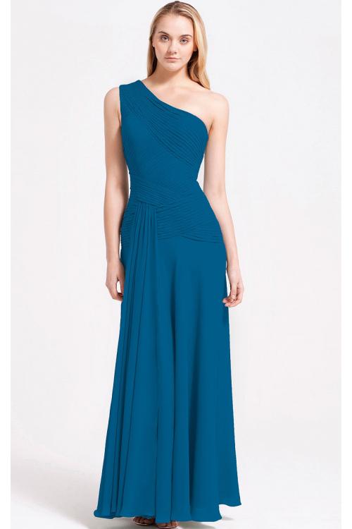 Zipper A-line Sleeveless Floor-length One Shoulder Bridesmaid Dresses