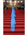Blake Lively Pool Blue One Shoulder Sequin Long Tight Chiffon Prom Dress 