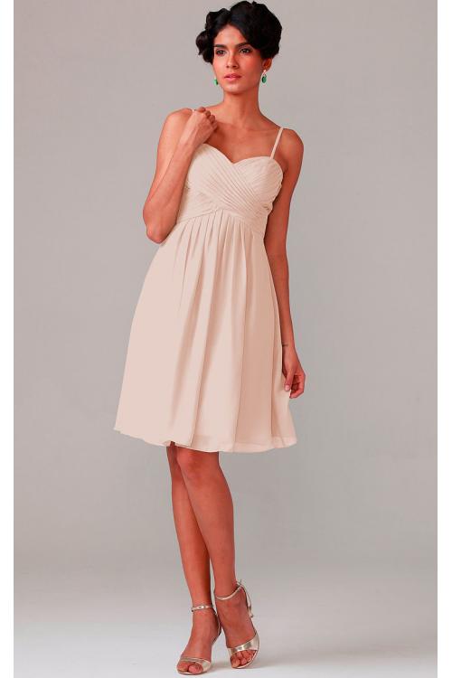 A-line Knee-length Chiffon Zipper Sleeveless Bridesmaid Dresses