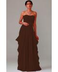 Zipper Chiffon Floor-length Strapless A-line Bridesmaid Dresses