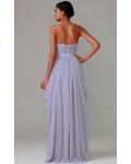 Zipper Chiffon Floor-length Strapless A-line Bridesmaid Dresses