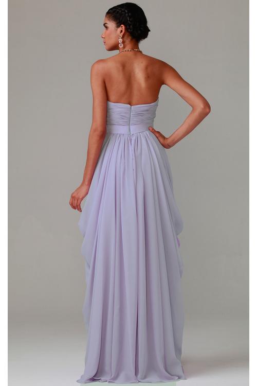 Zipper Chiffon Floor-length Strapless A-line Bridesmaid Dresses