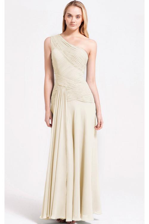 Zipper A-line Sleeveless Floor-length One Shoulder Bridesmaid Dresses