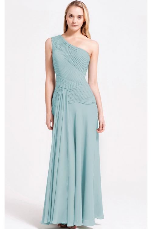 Zipper A-line Sleeveless Floor-length One Shoulder Bridesmaid Dresses