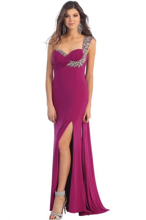 Sexy One Shoulder Zipper Chiffon A-line Sleeveless Prom Dress