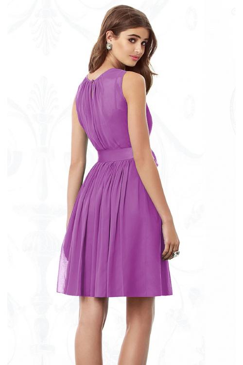 Sleeveless Jewel Knee-length None Chiffon Bridesmaid Dresses