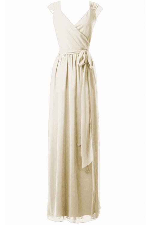 A-line Natural Chiffon Floor-length Rustic Bridesmaid Dresses