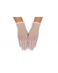 Tulle Ivory Pearl Flower Embroider Butterfly Knot Short Lace Girl Gloves 2BL