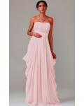 Zipper Chiffon Floor-length Strapless A-line Bridesmaid Dresses