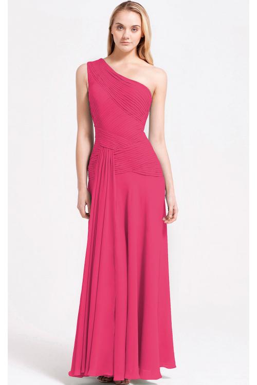 Zipper A-line Sleeveless Floor-length One Shoulder Bridesmaid Dresses