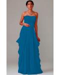 Zipper Chiffon Floor-length Strapless A-line Bridesmaid Dresses