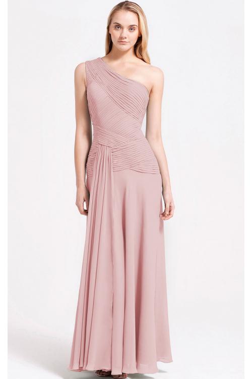 Zipper A-line Sleeveless Floor-length One Shoulder Bridesmaid Dresses