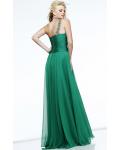  A-line One Shoulder Sleeveless Beading Ruching Floor-length 2017 Long Chiffon  Prom Dresses