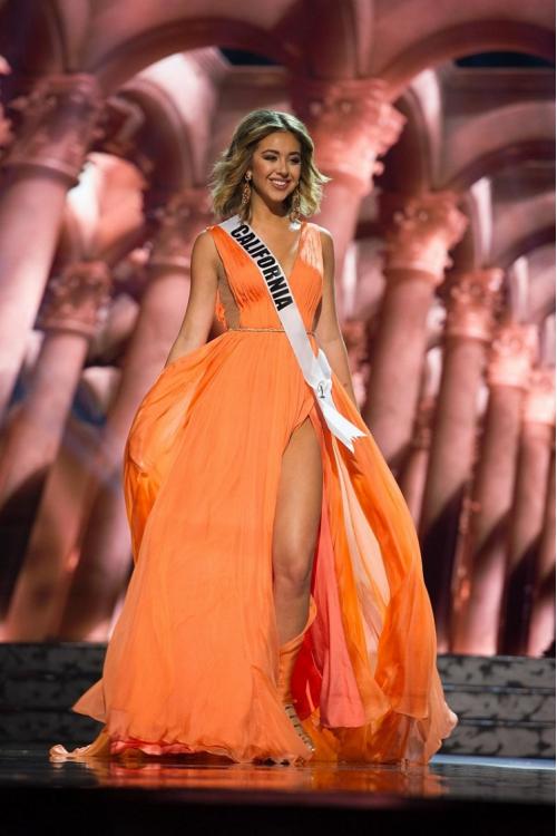 Orange Split Front V Neck Long Orange Chiffon Celebrity Prom Dress 