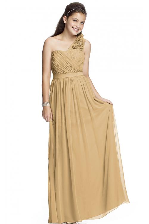 One Shoulder A-line Natural Chiffon Zipper Bridesmaid Dresses