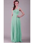 Chiffon Lace-up Sleeveless Natural Floor-length Bridesmaid Dresses