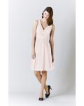 Pretty Knee Length Pleated Bodice Rustic Chiffon Bridesmaid Dress 