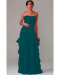 Zipper Chiffon Floor-length Strapless A-line Bridesmaid Dresses