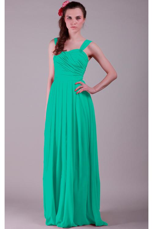 Chiffon Lace-up Sleeveless Natural Floor-length Bridesmaid Dresses