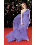 France Cannes Foxcatcher Red Carpet Sleeveless One Shoulder Long Chiffon Beach Style Prom Dress 