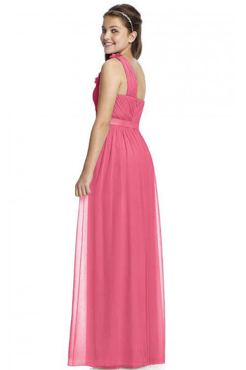 One Shoulder A-line Natural Chiffon Zipper Bridesmaid Dresses