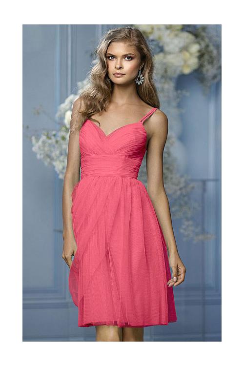 Strapless Sleeveless Tulle Natural A-line Bridesmaid Dresses