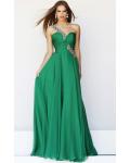  A-line One Shoulder Sleeveless Beading Ruching Floor-length 2017 Long Chiffon  Prom Dresses