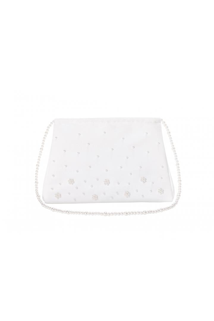Unique White Wedding Bags With Pearls 