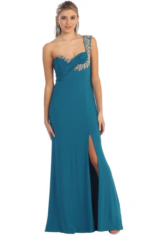 Sexy One Shoulder Zipper Chiffon A-line Sleeveless Prom Dress